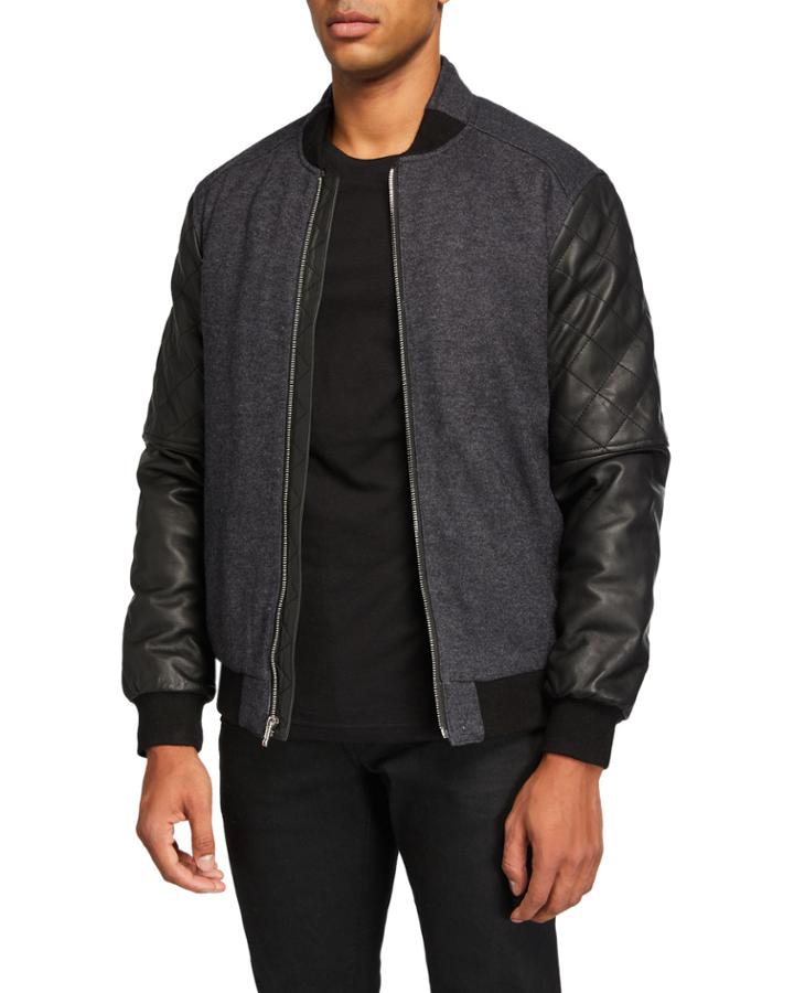 Men's Wool-blend Lambskin Jacket