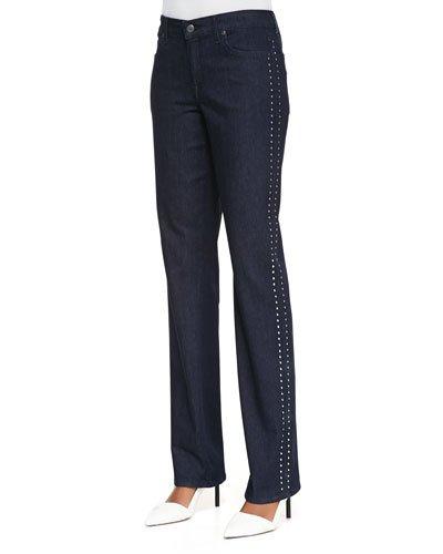 Faith Studded Straight-leg Jeans