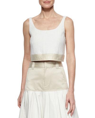 Elsa Two-tone Crop Top, White