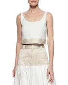 Elsa Two-tone Crop Top, White
