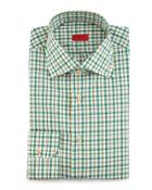 Check Woven Dress Shirt, Green/yellow