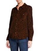 Work Leopard-print Button-front