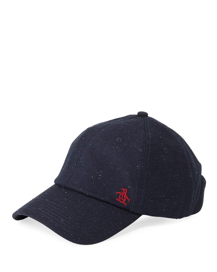 Men's Flecked Herringbone Wool-blend Baseball Cap