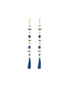 Multi-drop Tassel Earrings, Blue