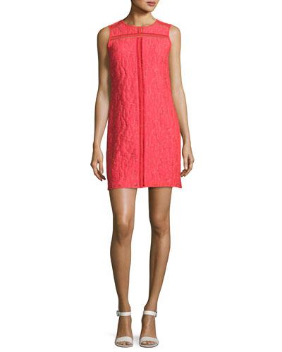 Lenus Sleeveless Leopard Jacquard Minidress, Pink