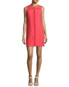 Lenus Sleeveless Leopard Jacquard Minidress, Pink