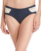 Twilight Embroidered Swim Bottoms, Blue
