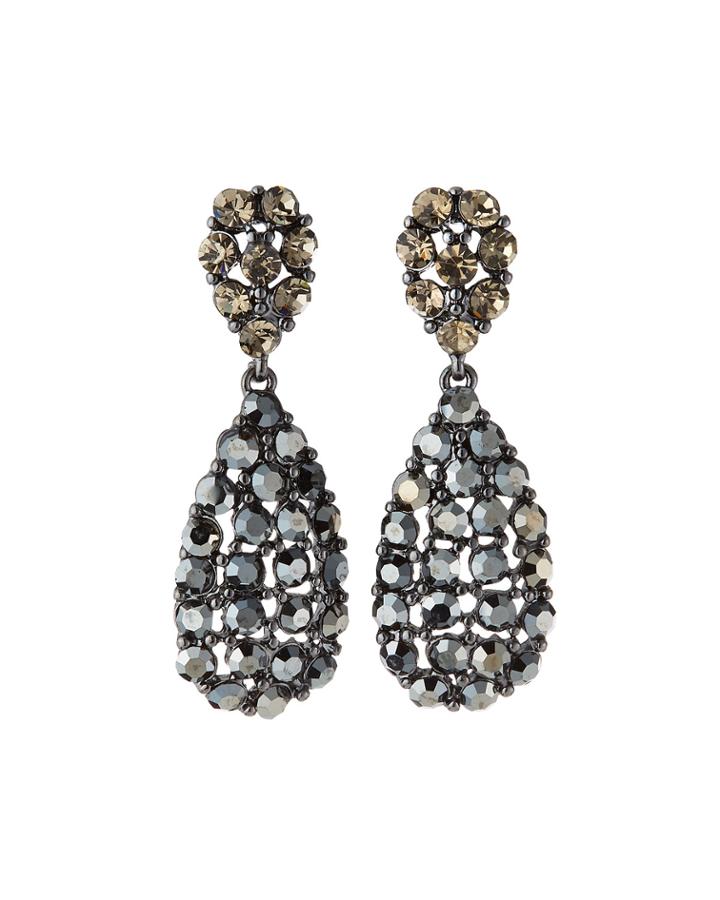 Hematite-tone Drop Earrings