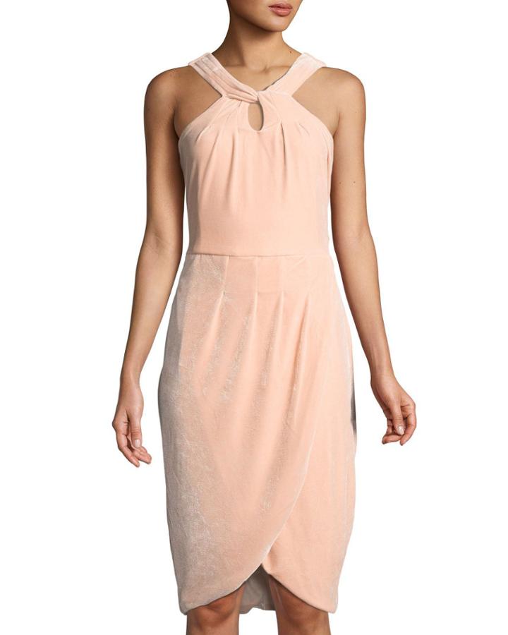 Wales Velvet Knot-neck Dress