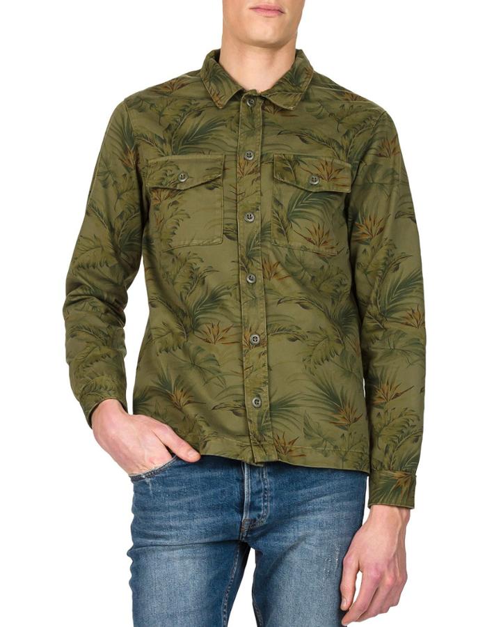 Men's Tropical Leaf Cotton Overshirt