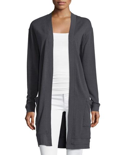 Oversized Long-sleeve Cardigan, Black Wash