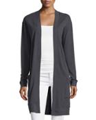 Oversized Long-sleeve Cardigan, Black Wash