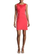 Sleeveless Ruched Cocktail Dress, Poppy