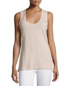 Scoop-neck Tank, Heather Rose/nude