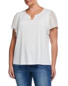 Plus Size Embellished Chiffon Top