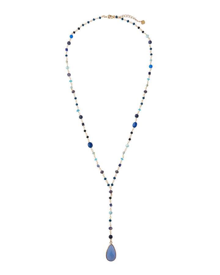 Lapis Y-drop Necklace