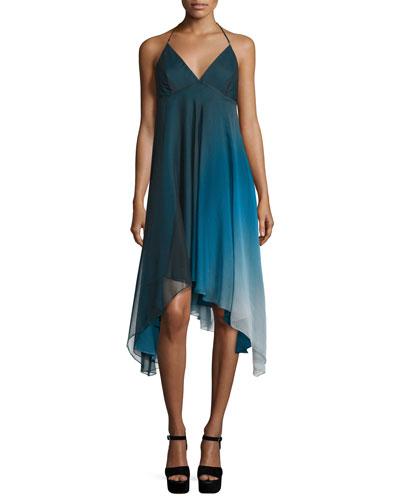 Sleeveless Ombre Flowy Dress, Atlantic
