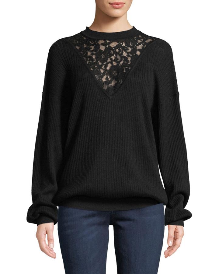 Long-sleeve Wool Pullover Sweater With