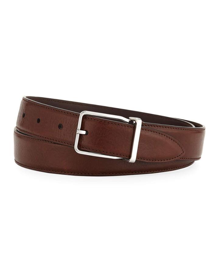 Calf Leather Barb-clasp Belt,