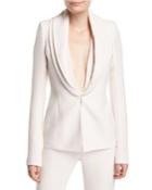 Ribbed-collar Crepe