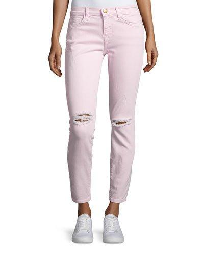 The Stiletto Distressed Skinny Jeans, Forever Pink