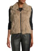 Rabbit Fur Zip-front Vest