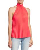 Imani High-neck Pleated Top