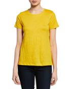 Crewneck Short-sleeve Relaxed Stretch-linen Tee