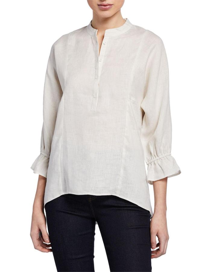 3/4-sleeve High-low
