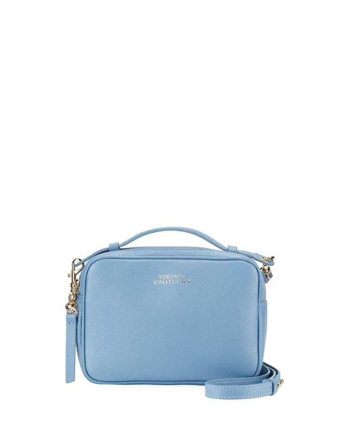 Denium Pebbled Leather Top-handle Bag