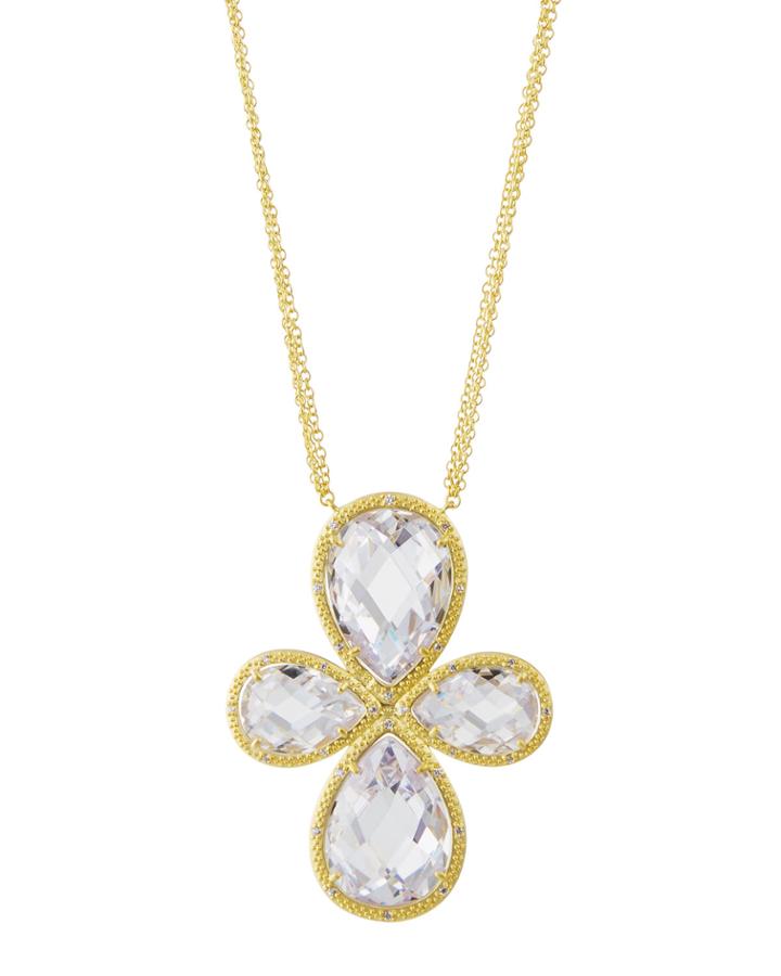 Multi-chain Long Clover Pendant Necklace