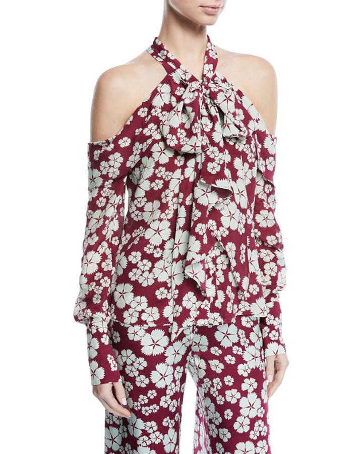 Paloma Tie-neck Cold-shoulder