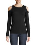 Harlow Cold-shoulder Top W/ Braided Trim