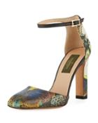 Camu Butterfly Ankle-strap Square-toe Pumps