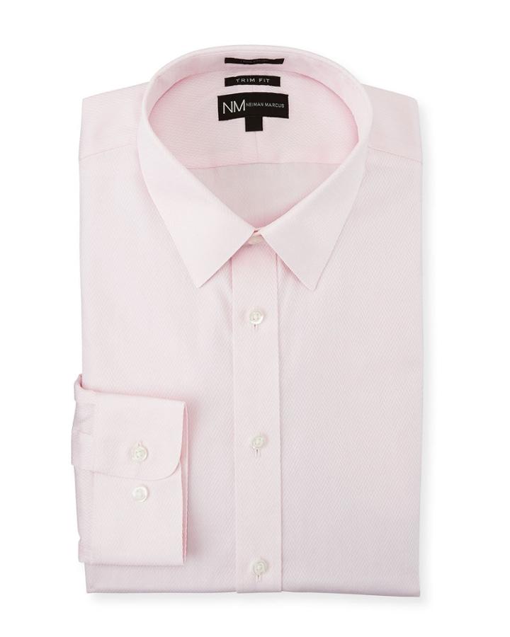 Men's Trim-fit Texture Solid Dress