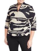 Printed Toggle-front Jacket, Rya,