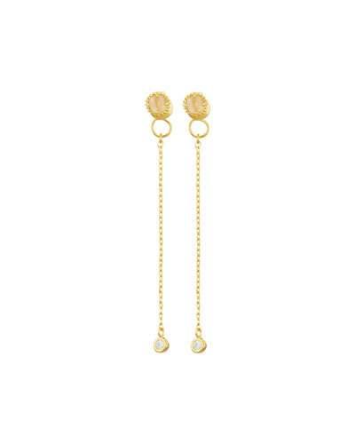 Golden Glass Crystal Threader Earrings