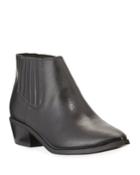 Jane Leather Western Ankle Booties