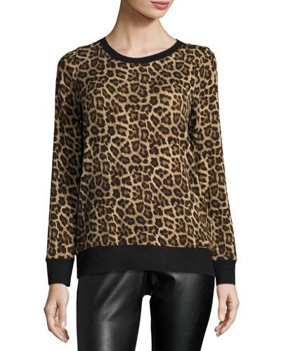 Leopard-print Pullover