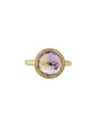 18k Lollipop Mini Ring In Ametrine W/ Diamond Pave,