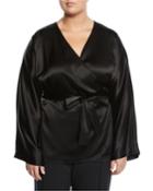 Kimmie Charmeuse Wrap Blouse,