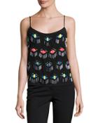 Rainbow Lash-beading Camisole, Black
