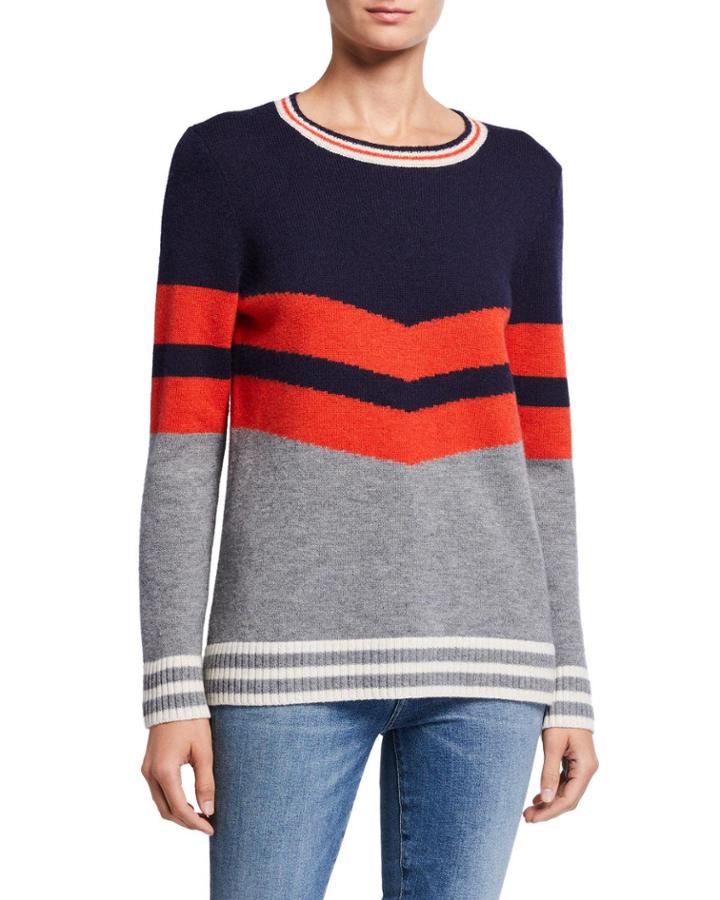 Chevron Stripe Long-sleeve Wool