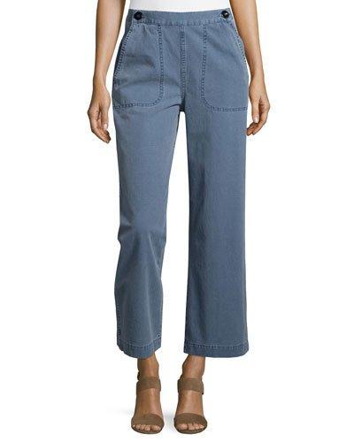 Wide-leg Nautical Pants,