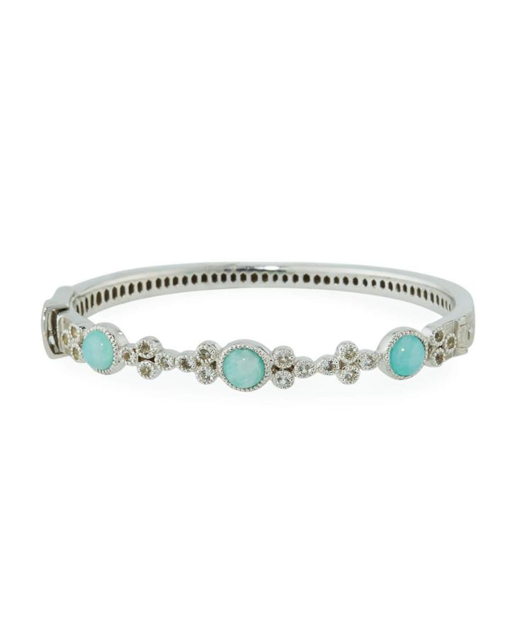 Provence Amazonite & Moonstone Bangle W/ Topaz