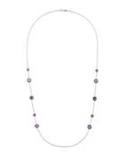 Stella Long Amethyst Doublet & Diamond Station Necklace