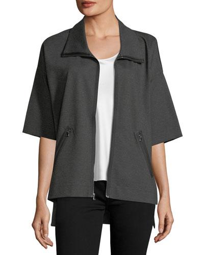 Half-sleeve High-low Jacket