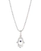 14k Hamsa Cutout Charm Necklace W/