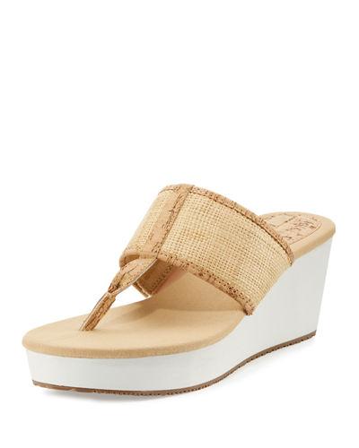 Sandra Raffia Wedge Thong