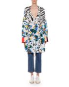 Amulet Roses Mix-print Dress W/ Neck Tie